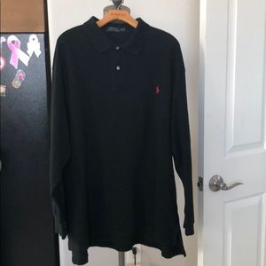 Long sleeve black polo